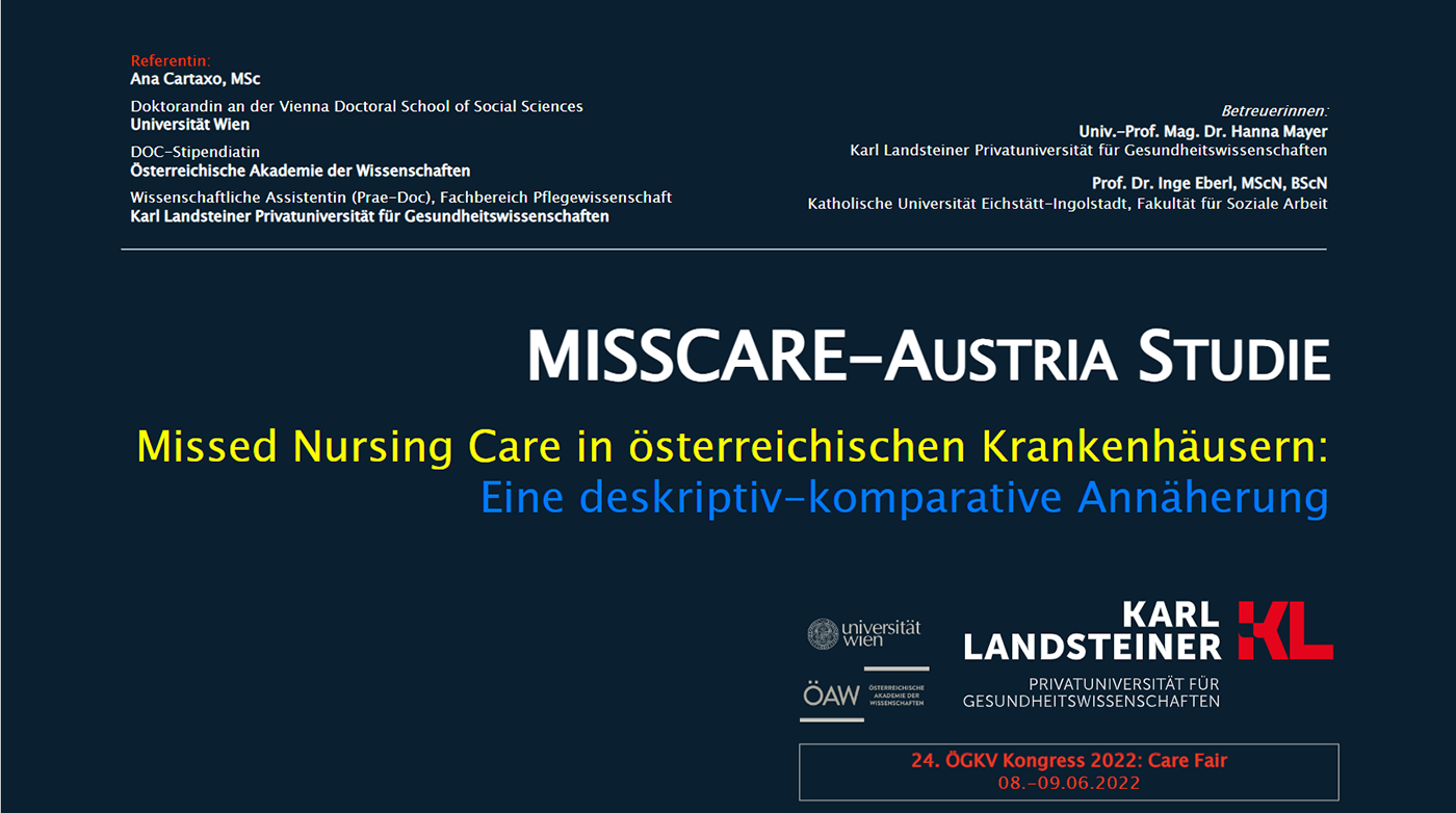 Forschung, Karl Landsteiner Privatuniversität, MissCare-Austria, MissCare Austria Studie